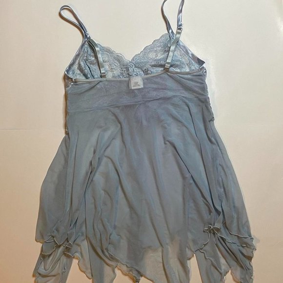 Fredericks Of Hollywood Blue Lace Babydoll Lingerie Slip - Picture 2 of 3